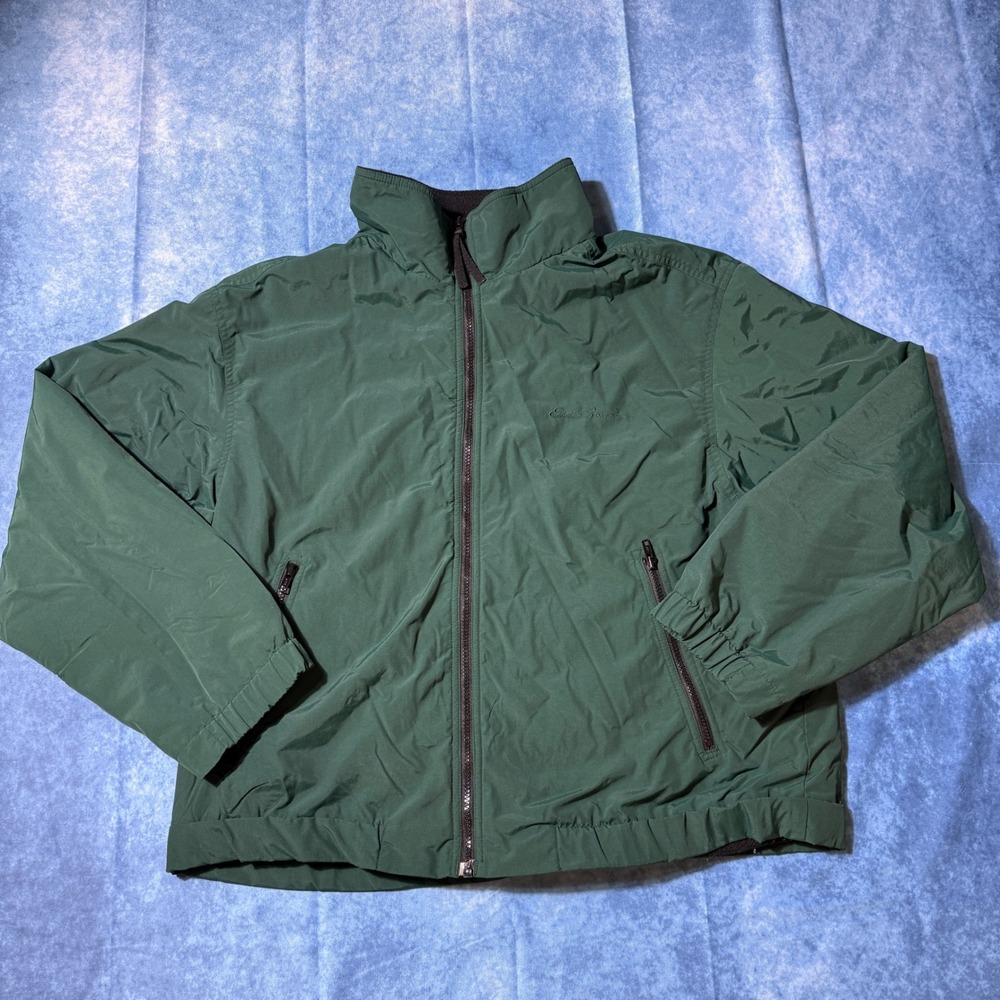 Vintage Y2K Eddie Bauer Polartec Fleece Lined Green Jacket Mens Large